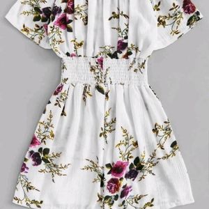White Floral Romper